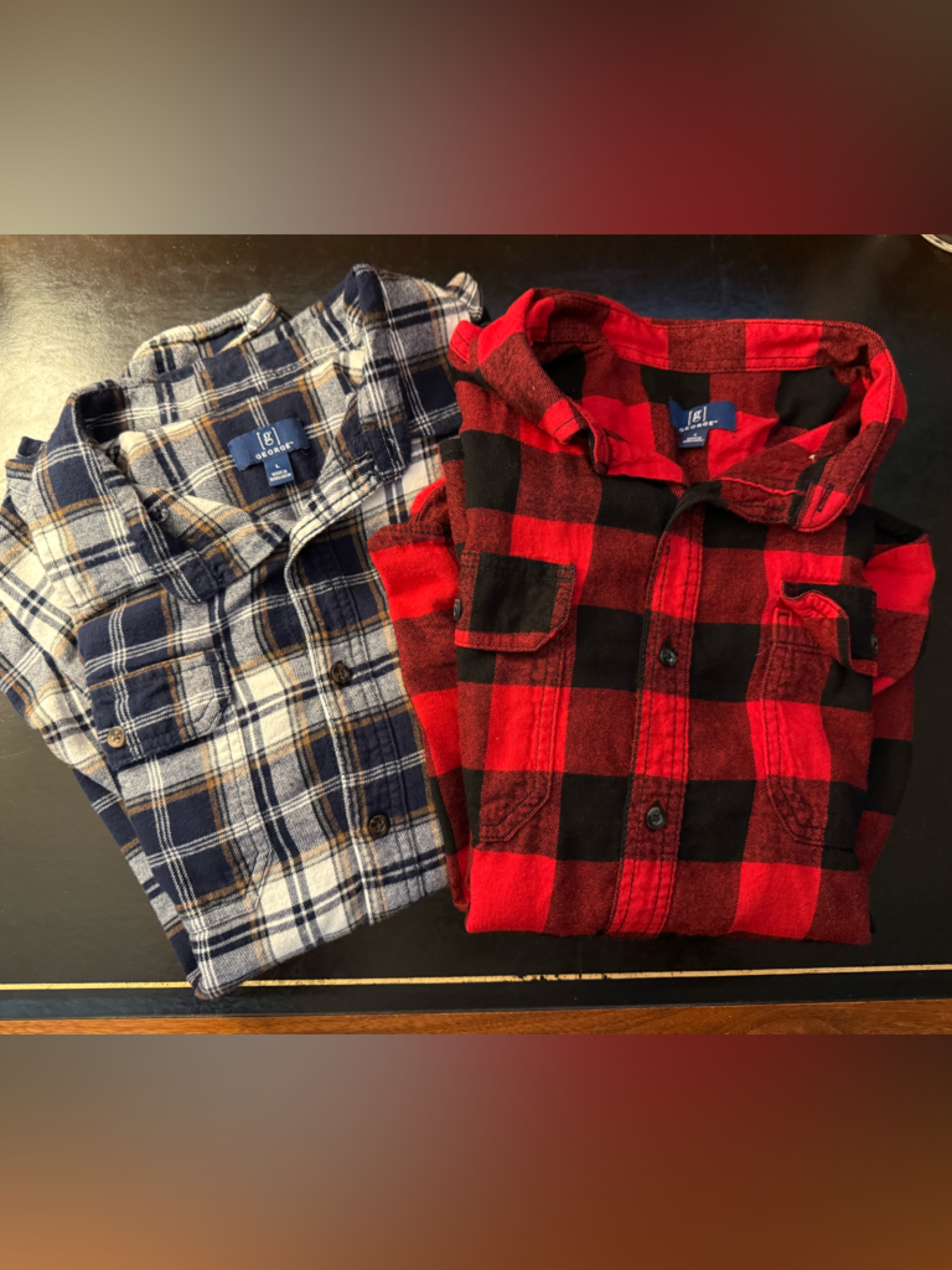 Lot Of 2 George Flannels